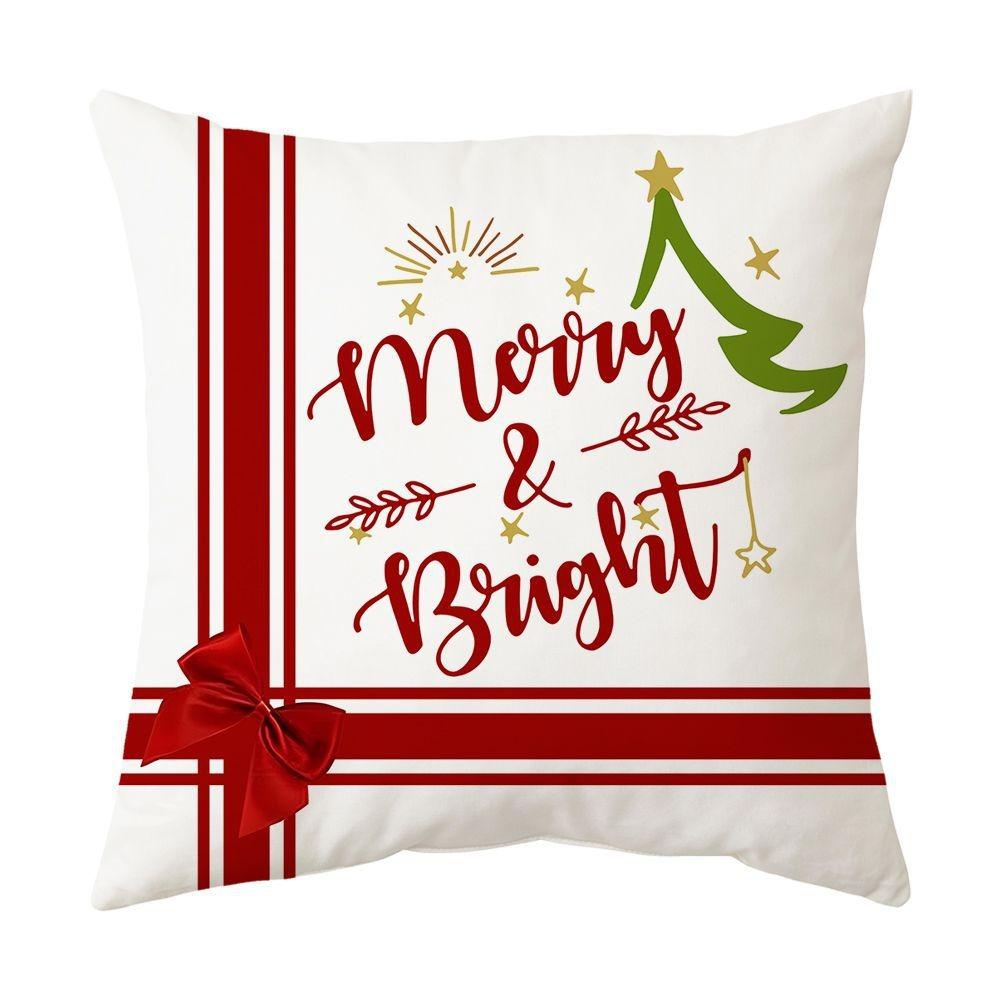 Christmas home decoration pillow cover Merry Christmas Snowman Christmas tree plaid printed cushion cover Sofa room decoration