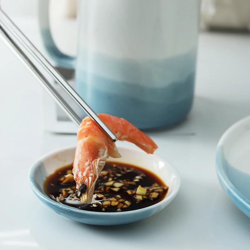 European Ceramic Saucer Sauce Plate Dessert Side Dish Kitchen Tableware Restaurant Utensils Soy  Dish