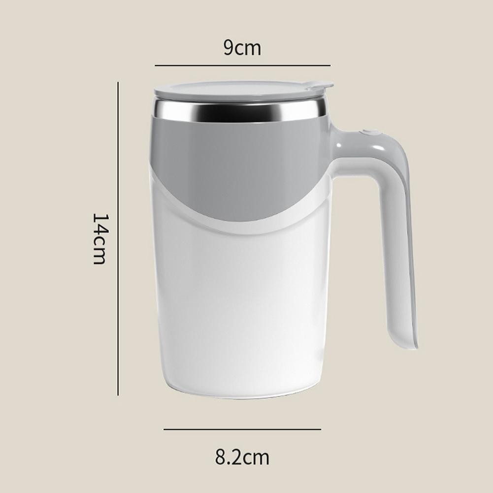 380ml Lazy Coffee Stirring Cup Stainless Steel Electric Milk Blender Cup High Temperature Resistance Portable for Outdoor Travel