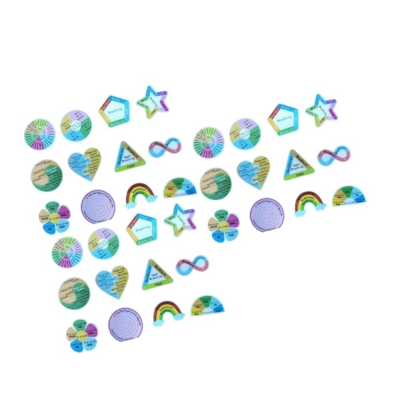 36Pcs Desk Fidgety and Calming Sticker Anxiety Relief Sensory Strips Anxiety Sensory Sticker with Textured Sticker HX6C