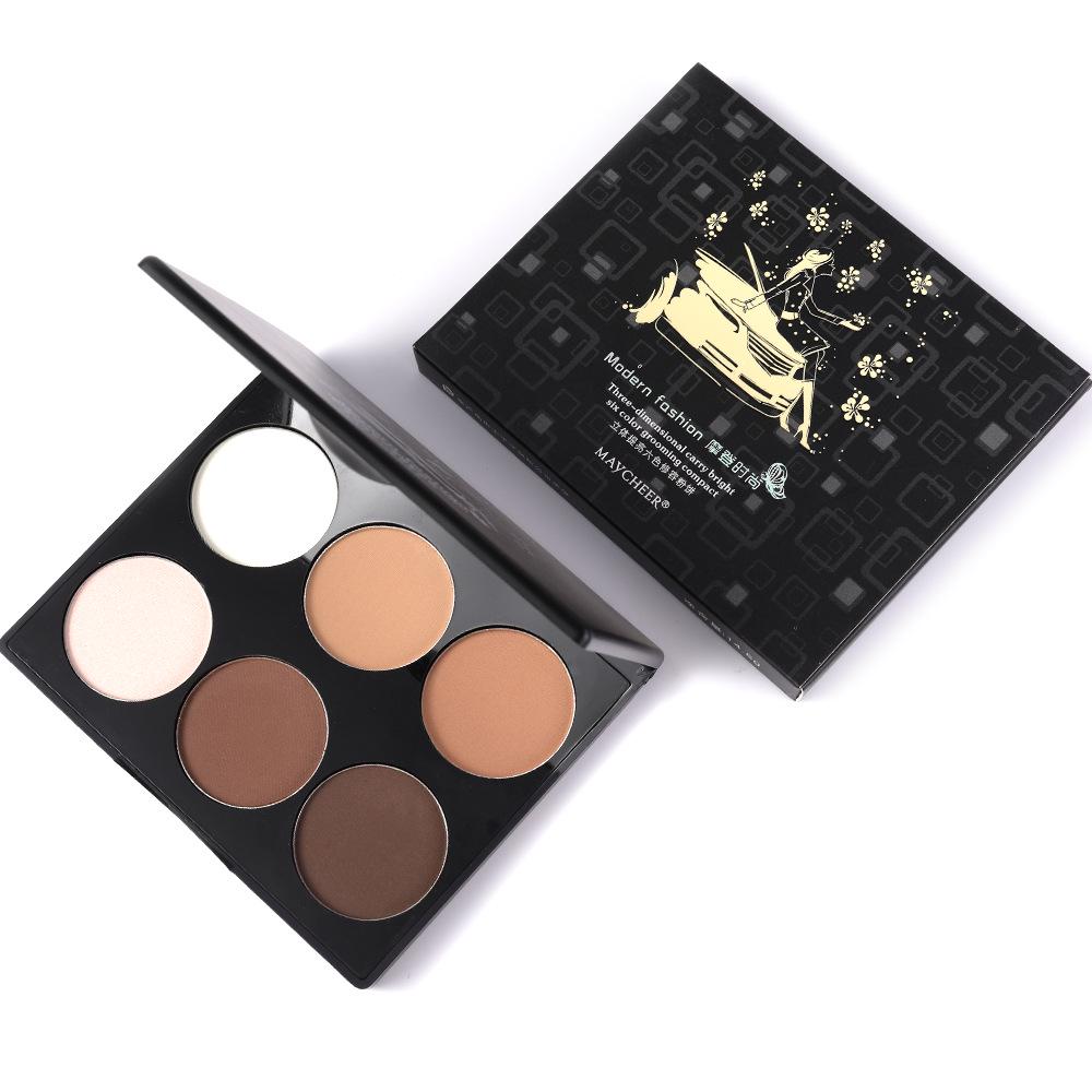 Paleta de Contorno de 6 Colores Meiqier: Kit de Iluminador y Sombra para un Look Esculpido