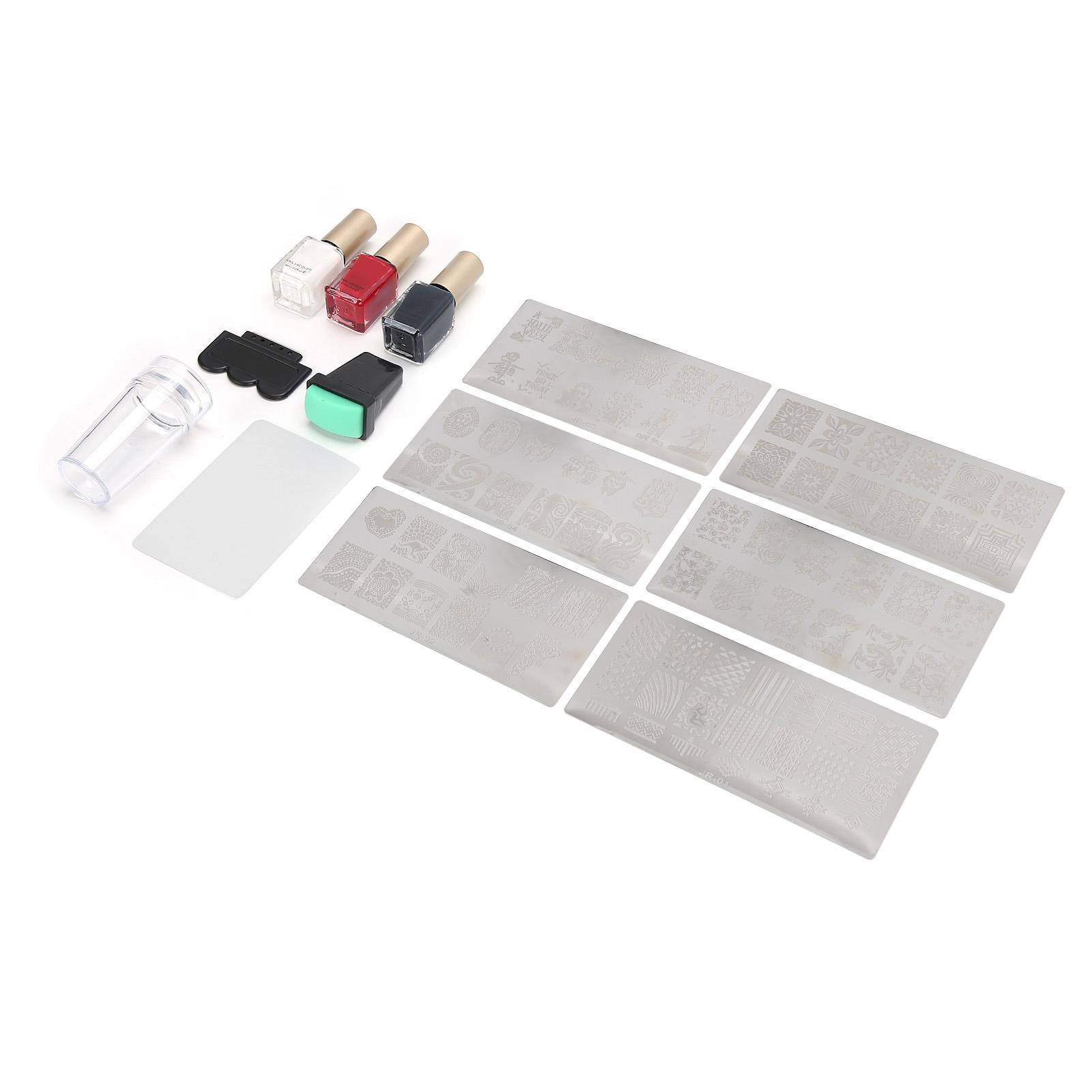 

Набор пластин для стемпинга ногтей скребок для дизайна ногтей штамп шаблон маникюра изображение трафарет