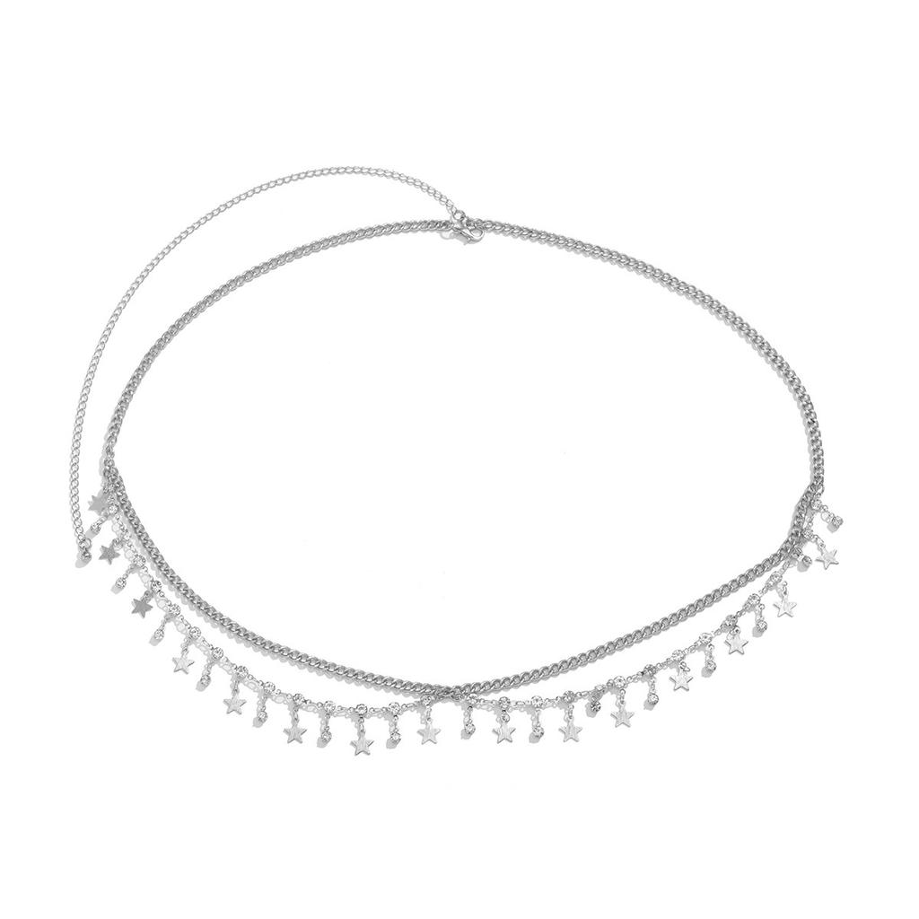 Accessories, Simple Rhinestone Multi-layer Body Chain Beach Shell Butterfly Fringed Waist Chain Bodychain