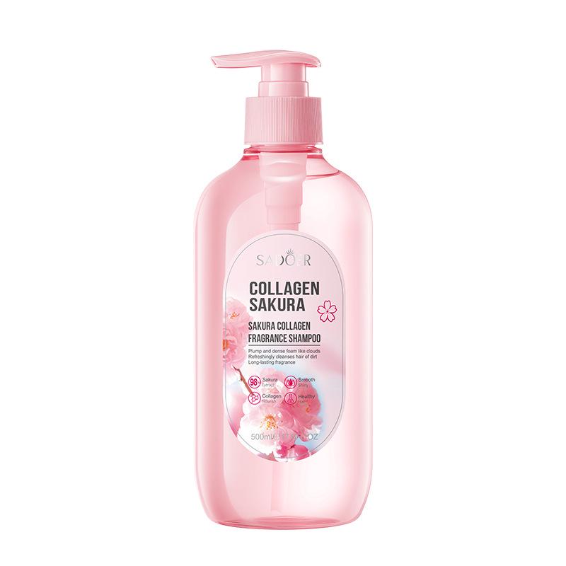 SADOER Шампунь с коллагеном и вишневым цветом (500 мл, Многоязычное издание)