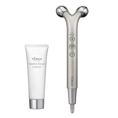 Přístroj na krásu obličeje WAVY Needle Lift Pointer Roller EMS Kosmetické sérum Flawless Serum Hydratační sada YJFD3NAM2 Zlatý s nálepkou