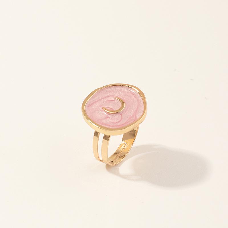 Modische Halskette mit Tropfenanhänger aus Legierung, Öl, Herz, Mond und Blitz, elegant, süß, rund, Partyschmuck für Damen, Geschenk
