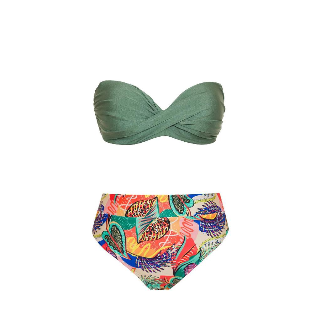 Turned High Waist Bikini Set