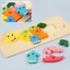 Cartoon Animal 3D Wooden Puzzle Baby Montessori Toys For Toddlers Early Learning Cognition Educational Jigsaw Toy