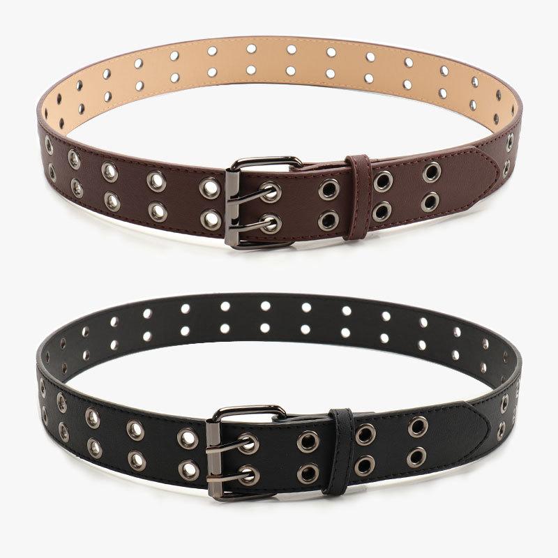Hot Girl Belt, Male and Female Punk Style, No Punching, Double Row Corn Belt, Women's Versatile Jeans Dress Strap