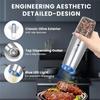 T02C!Rechargeable Electric Salt And Pepper Grinder, Adjustable Electric Salt And Pepper Grinder