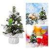 Mini Christmas Tree Decor - Handmade Small Tabletop Christmas Tree with Ornaments, Bows & Berries for Holiday Home & Office Decoration