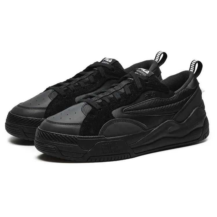 FILA Canestro Leather Comfortable Versatile Shock Absorbing Durable Low Top Retro Basketball Shoes Men sneaker Black F12M241603FBA