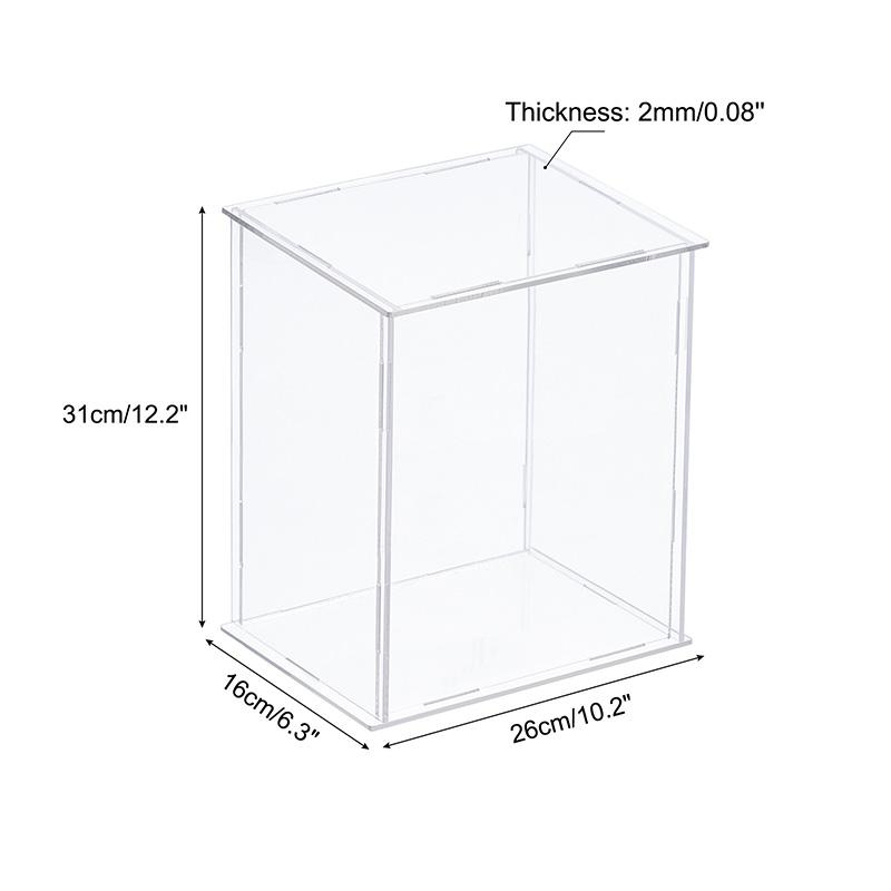 Clear Acrylic Display Box Case Countertop Organizer Stand Assemble Dustproof Showcase for Figures Toys Collectibles Crafts