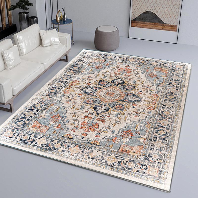 Vintage Living Room Carpet Bedroom Living Room Coffee Table Carpet Household Dirt Resistant and Non Slip Carpet