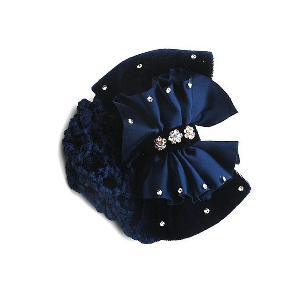 WUUISDNX Snood Net Hair Clip Wide Applications Lightweight And Portable Easy To Cloth Snood Net Barrette Mesh Clip Snood Hairnet, 3-Way Blue
