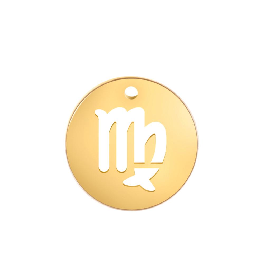 Teamer 12pcs/lot Zodiac Signs Charms Jewelry Making Stainless Steel Gold Color 12 Constellation Taurus Pendants Birthday Gifts