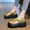 Small Size Thick Bottom Sandals Women Summer Open Toe Roman Shoes Hundred Light Soft Bottom Height Increasing Beach Sandals