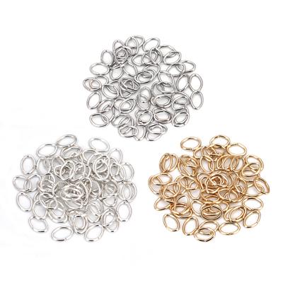 200pcs 7mm Metal Iron Jump Rings Silver Rhodium KC Gold Color Oval Closed Single Split Loops For Jewelry Making DIY Bracelets
