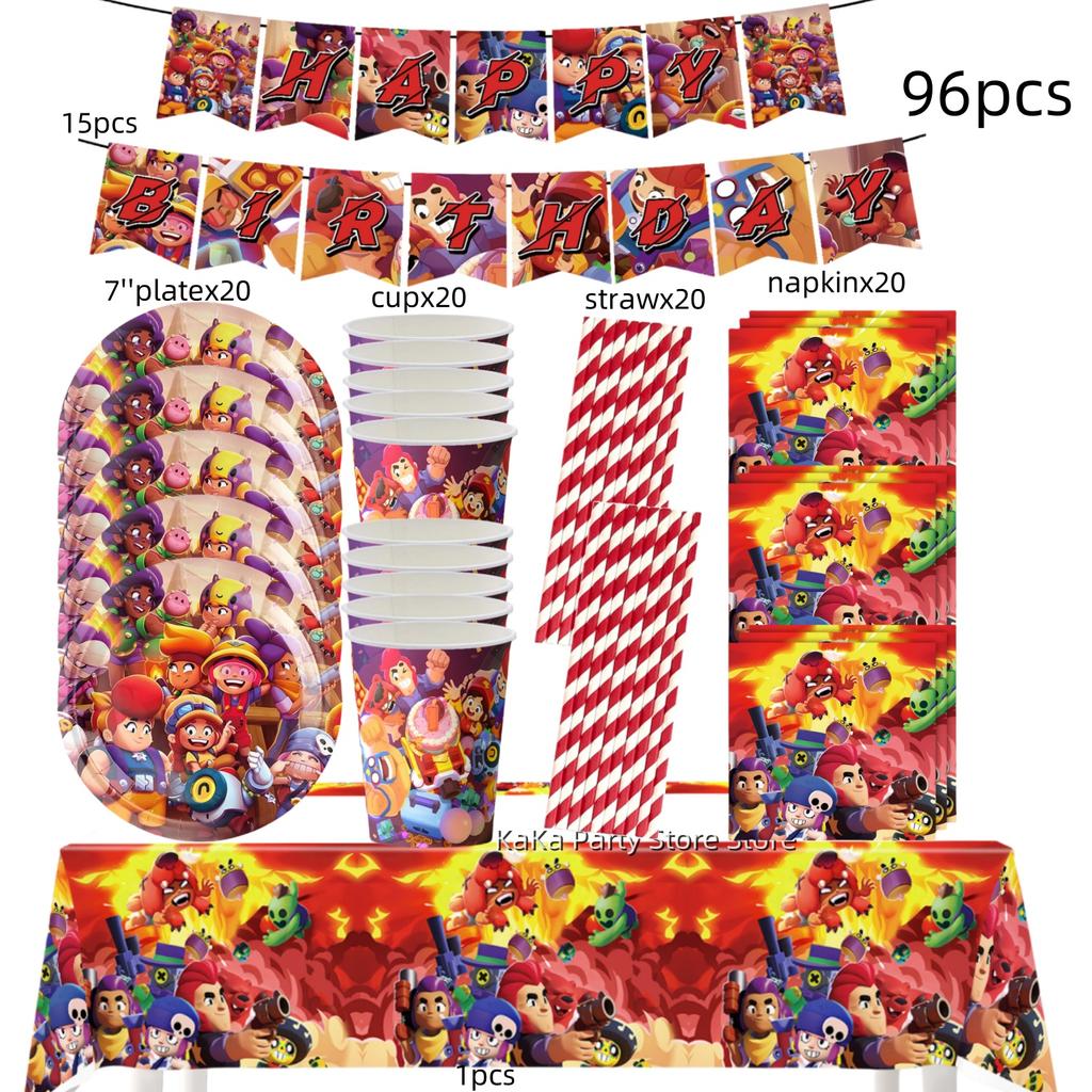 Game thme Birthday Party Decorations Disposable Tableware Tablecloth Plate Cup Napkin Baby Shower Boys Party Favors Supplies