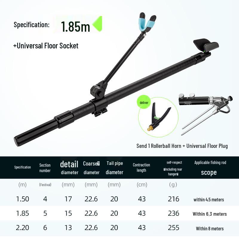 Ultra-Light Carbon Fiber Rod Holder with Ground Stake for Fishing Box