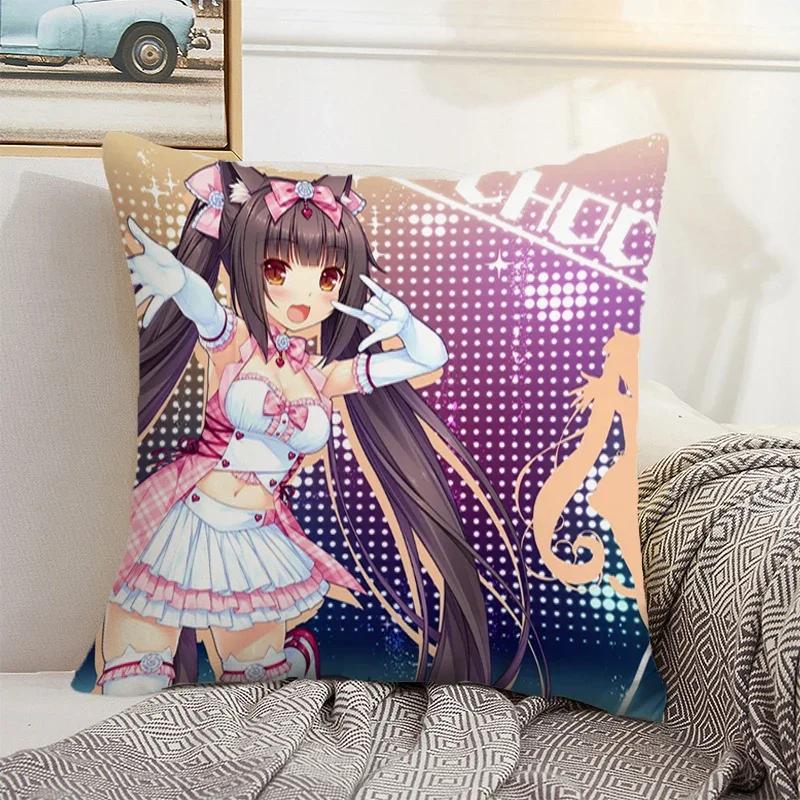 

Nekopara 50x50 Наволочка 45 × 45 Декоративная наволочка для подушки Домашний декор Украшение для автомобиля Наволочки Подушки для кровати Каваи 16x16Inch