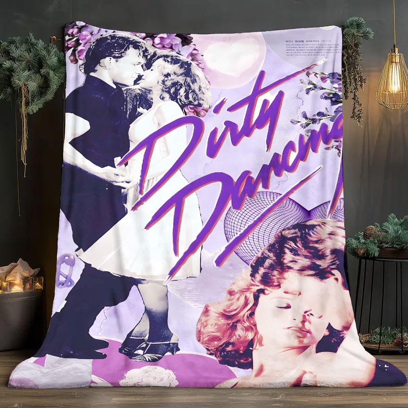 1Pc DirtyDancing Print Flannel Blanket, High quality Comfortable for All Seasons, Home Decor, Warmth and Comfort, Perfect for Christmas Gifts