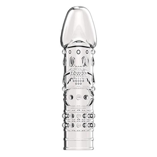 Reusable Clear Penis Extension Sleeve Girth Enhancer Delay Ejaculation Sex Toy