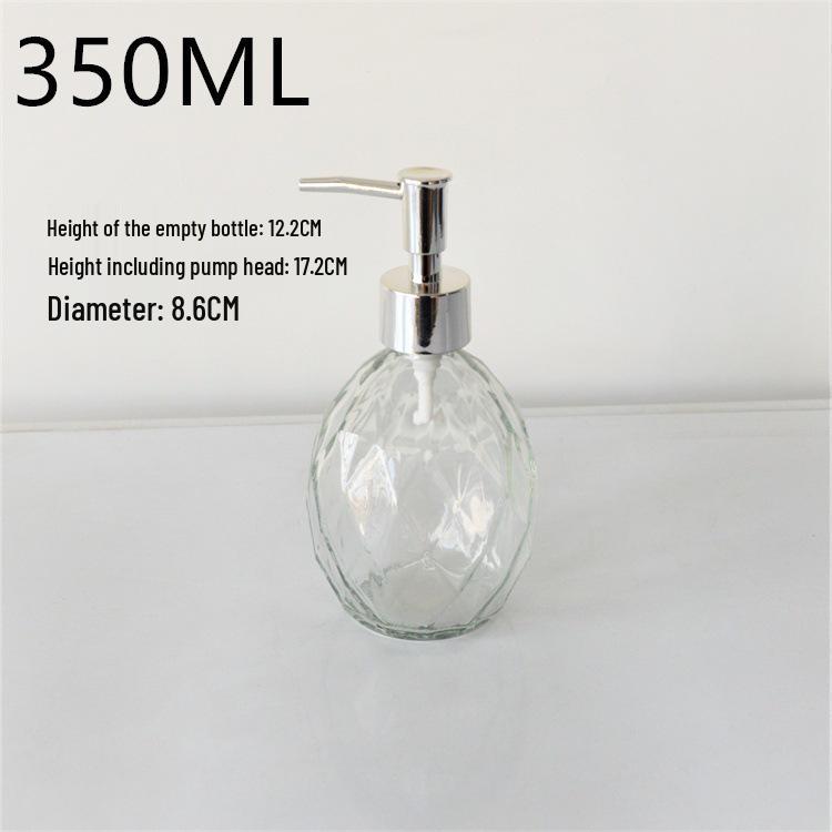 Transparent Glass Press-Top Bottles Set for Hand Sanitizer & Shower Gel