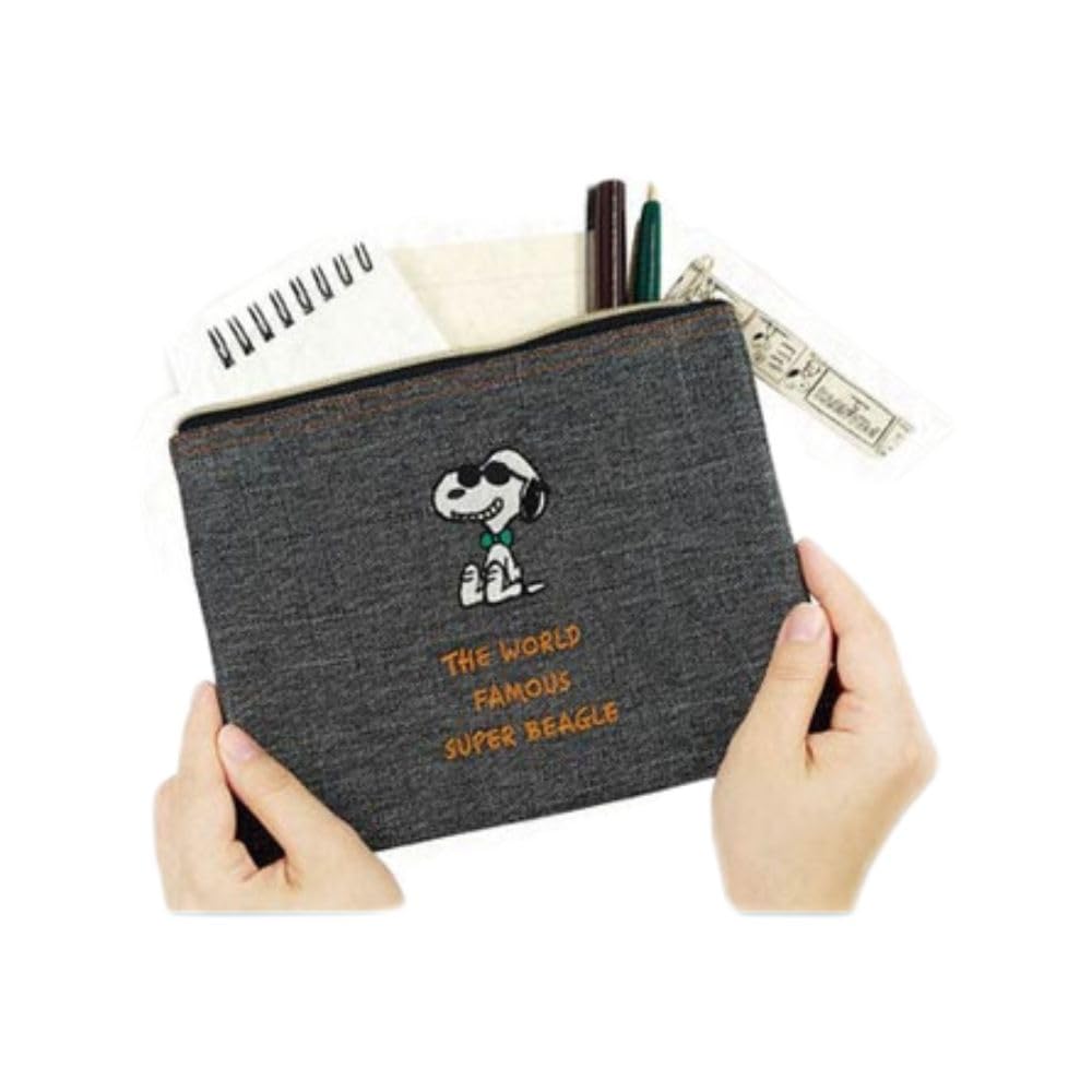 Marimo Craft Snoopy Bowtie Series Flat Pouch Black Joe Cool W210 x H165 x D10mm Approx. SPCQ-465