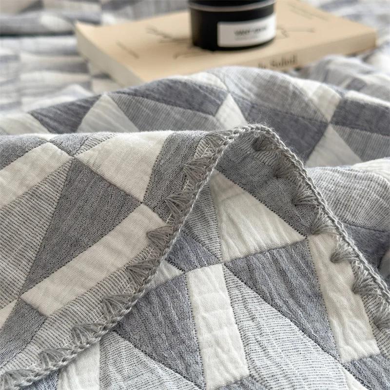 3-Layer Summer Quilt - Lightweight Multi-Functional Yarn (Thin Blanket/Bed Sheet, All-Season Comfort)