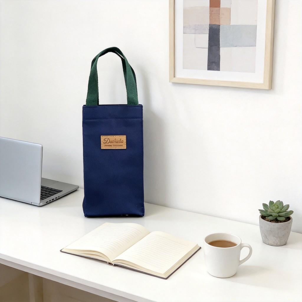 Minimalist Canvas Student Water Bottle Carrier With Insulation For Daily Use