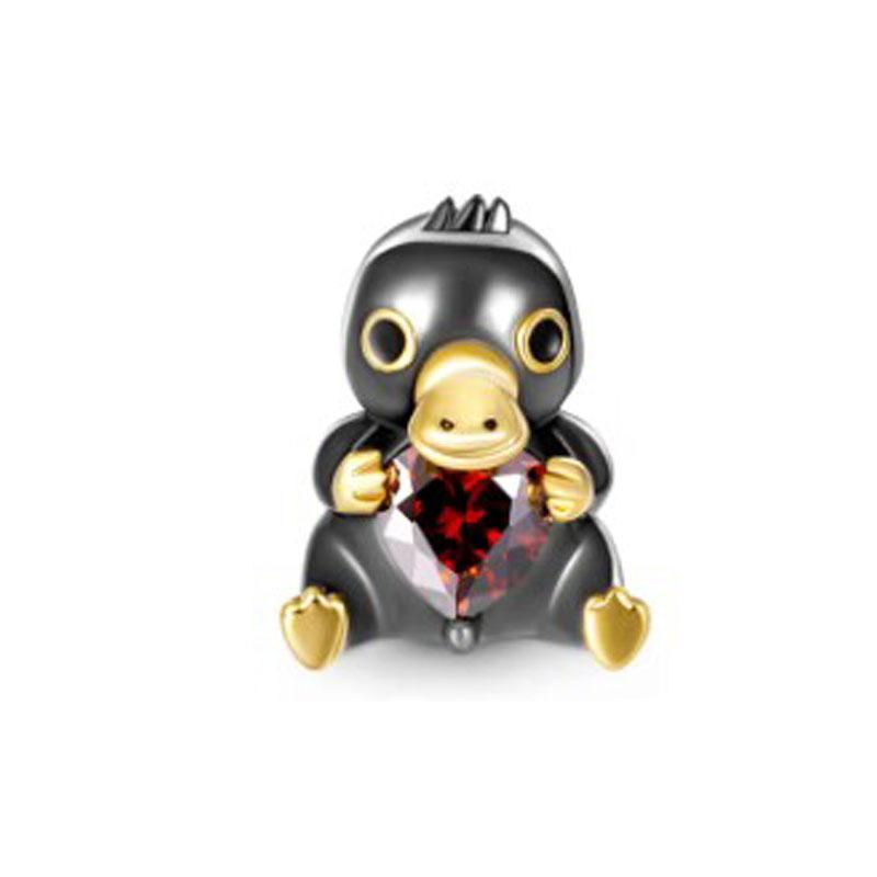 Europe Brand New Copper Metal Love Frog Angel Nurse Mouse Charm Bead Component Colorful Heart Stone Bead Component Compatible With Authentic Original