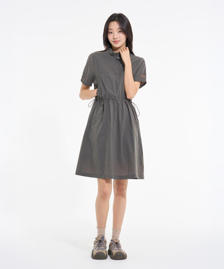 Bbc Earth Women'S High-Neck Zip-Up Dress Gray