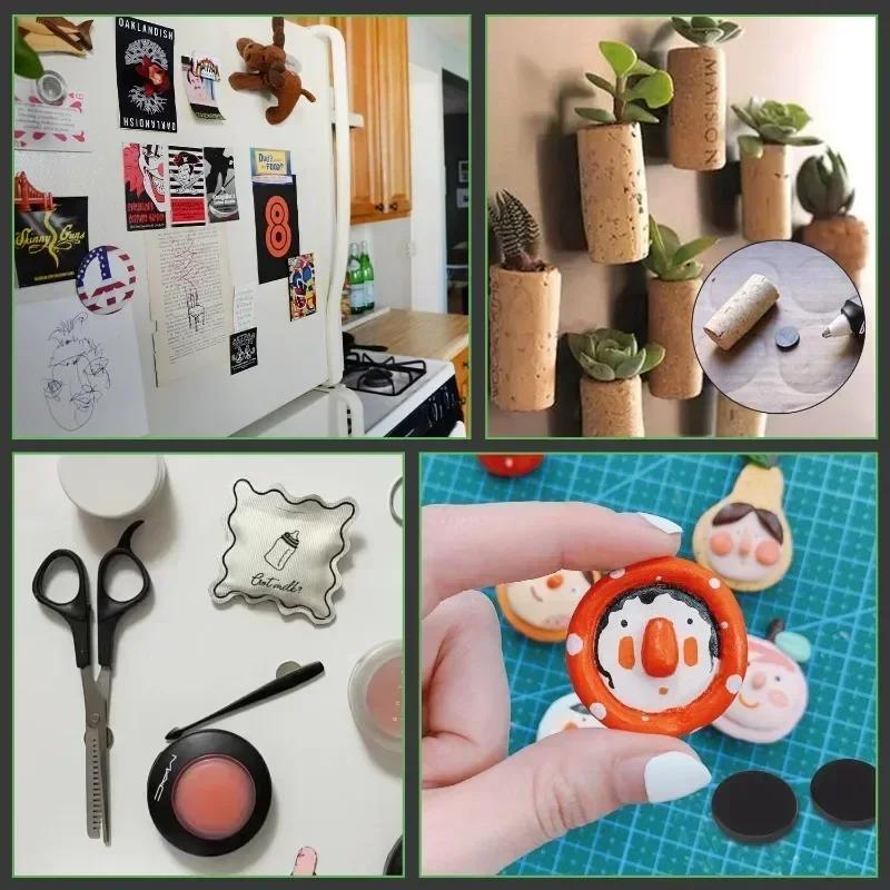 50pcs Magnetic Round Self Adhesive Disc Magnets Round Rubber Soft Magnetic Sheet 20X2mm for Refrigerator Office DIY Projects