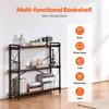 Metal Bookshelf Rustic Bookshelf 3-Tier for Living Room Bedroom & Office