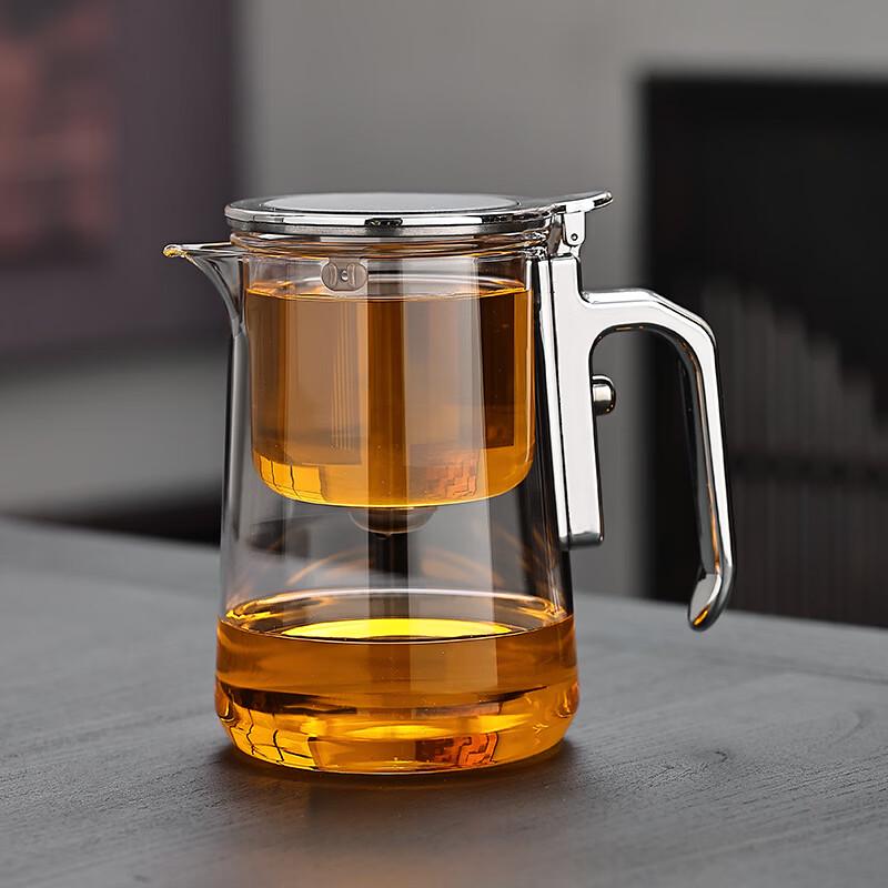 Heat-Resistant Glass Tea Infuser Pot with Tea-Water Separation