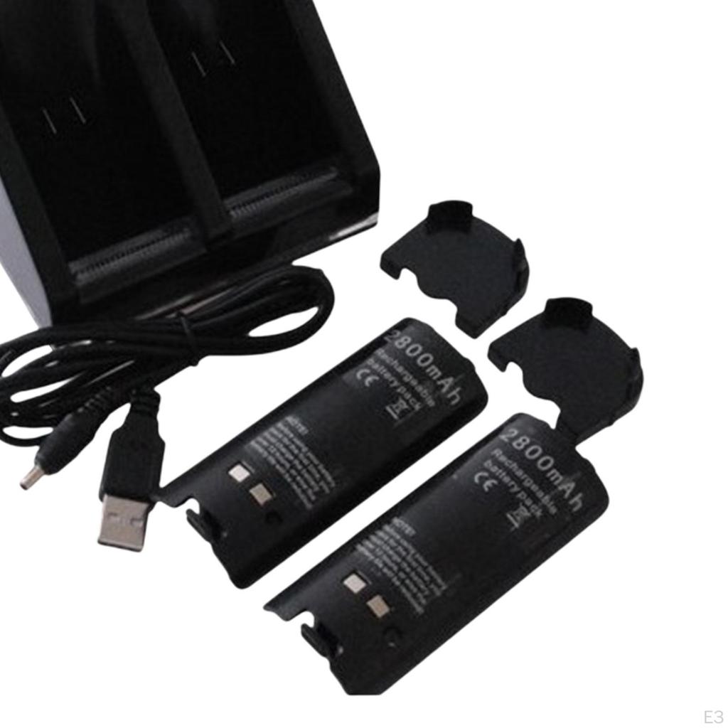 2 Port Charging Dock Rechargeable Charger for Wii Remote Controller White