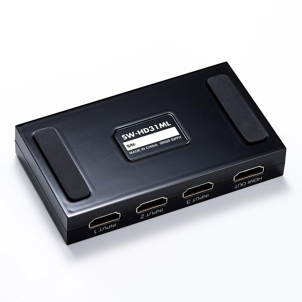 Sanwa Supply SW-HD31ML HDMI Switch (No Auto Switching, 3 Inputs, 1 Output)
