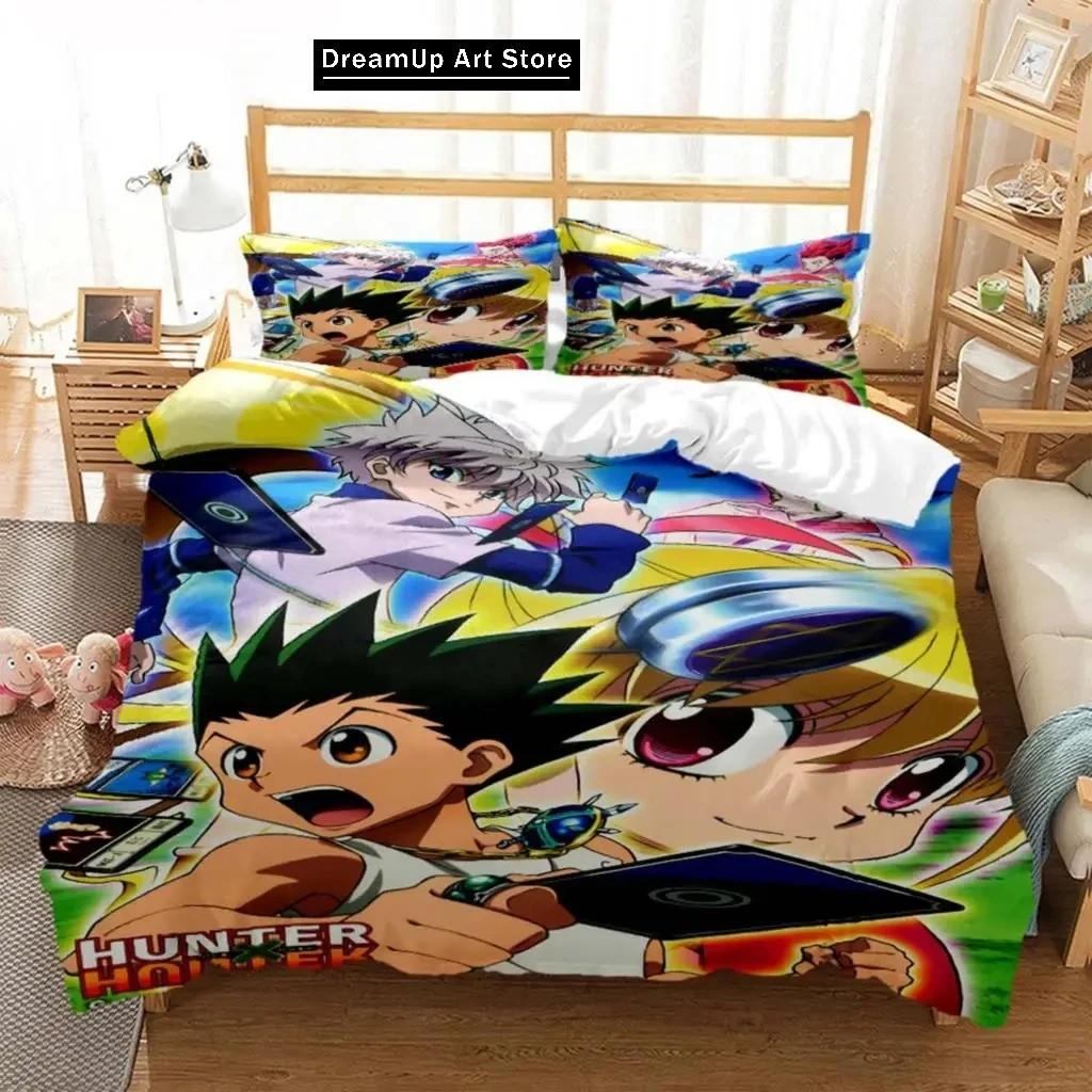 3D Print Fashion Anime HUNTER HUNTER Bedding Set Boys Girls Twin Queen Full Size Duvet Cover Pillowcase Bed Adult Bedroom