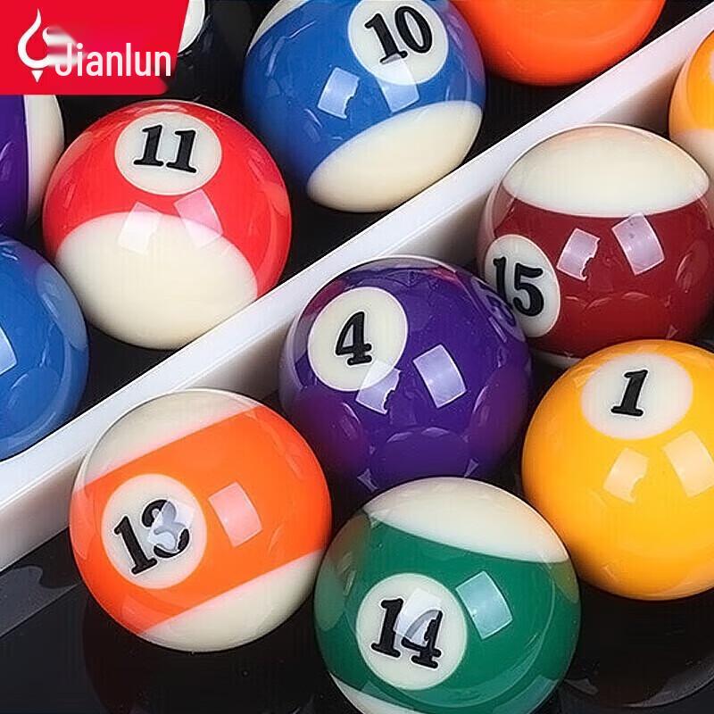 JEEANLEAN Standard Black 8 Crystal Billiard Ball Set