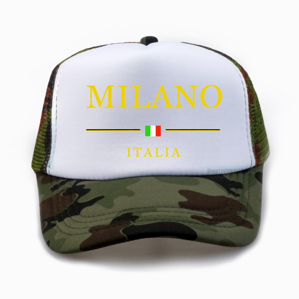 MILAN ITALY Baseball Cap Milano Italia Hiking Fishing Hot Sale Hip Hop Hats Unisex Adult Sport Mesh Breathable Caps