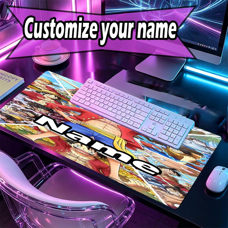 Custom Name Personalized One Piece Pattern Mousepad, Laptop PC Desk Mat, Decorative Desk Mat for Home Keyboard Pad Gift