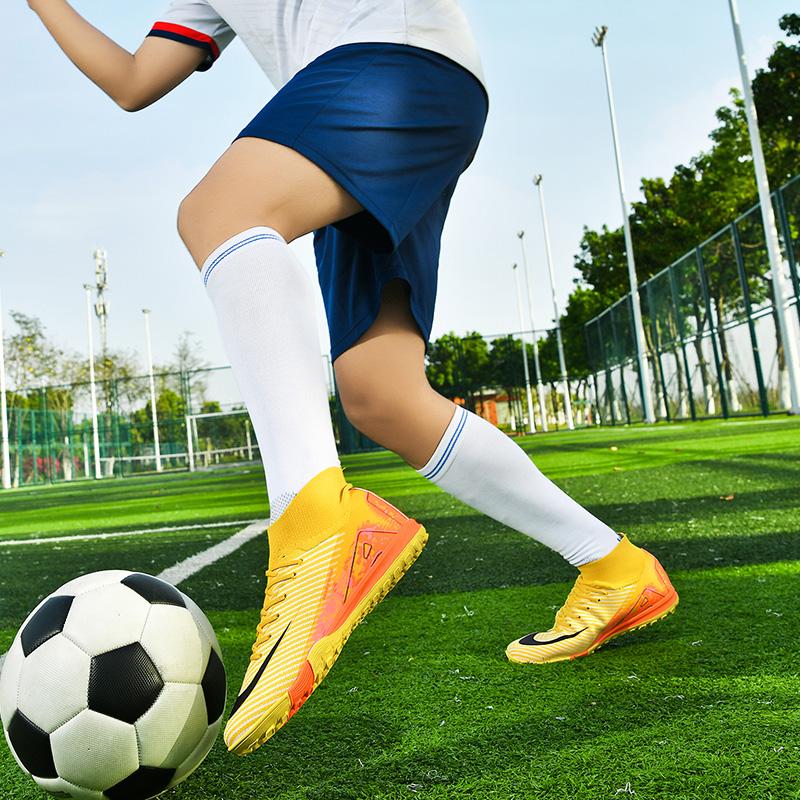 Football shoes for men and women short style AG nails suitable for students anti-slip for adult training ET sports shoes