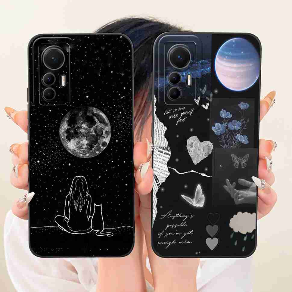 For Xiaomi 12 Lite Case Cute Cat Sunflower Soft Silicone Back Cover For Xiaomi 12 Lite 2203129G Phone Cases Fundas