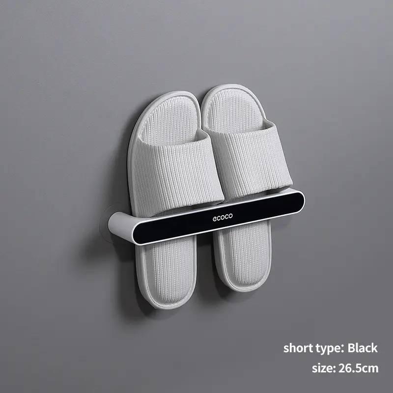 

Shoe Rack, No Drilling Required, Wall-Mounted For Hanging Clothes, Towels, And Slippers short black