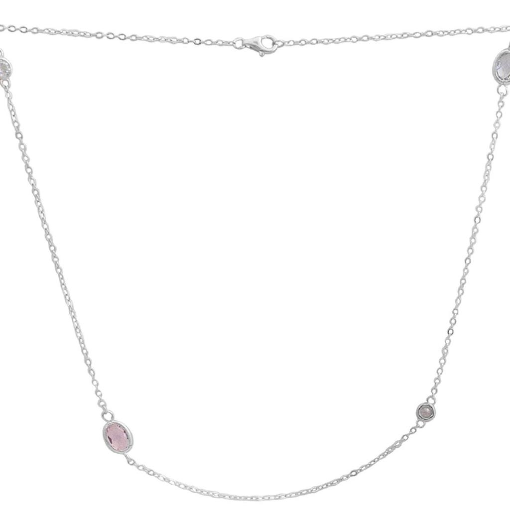 Silver Necklace with Cubic Zirconia, Item Weight 3.71 G (2184775)