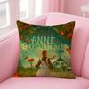 Anne of GGreen Gables Cushion Cover Linen Pillowcase Cover Soft Decor for Sofa Home Room