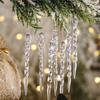 12PCS/Set Christmas Transparent Ice Strip Pendant Ornaments Xmas Tree Acrylic Hanging Pendants Decorative Props Party Decoration