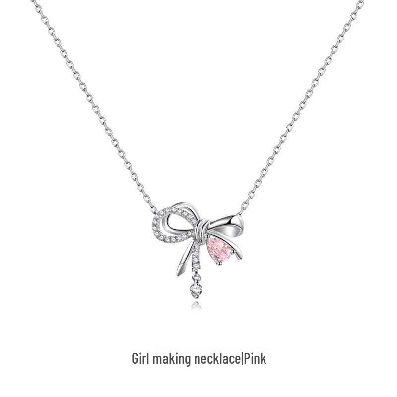 Fan Qi Cupronickel Little Red Book Bow Necklace: Versatile, Fashionable Pendant for Women’s Collarbone - Perfect Gift
