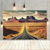 2D plane 1 piece of desert road scenery featuring canyons and road design suitable for living room bedroom and office